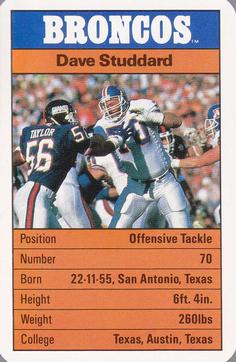 1987 Ace Fact Pack Denver Broncos #NNO Dave Studdard Front