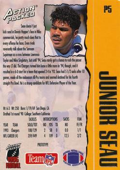 1995 Action Packed - Prototypes #P5 Junior Seau Back