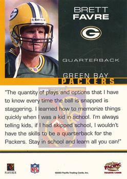 2003 NFLPA Stay Cool in School #NNO Brett Favre Back