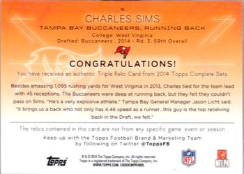 2014 Topps - Relics Triple #5 Charles Sims Back