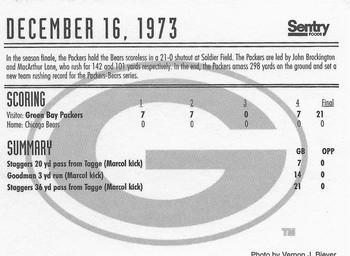 1997 Sentry Green Bay Packers vs Chicago Bears SGA #NNO December 16, 1973 Back