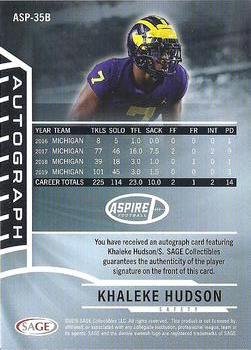 2020 SAGE Aspire #ASP-35B Khaleke Hudson Back