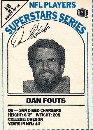 1986 DairyPak NFL Players Superstars Series - Blue Letters #8 Dan Fouts Front