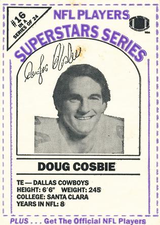1986 DairyPak NFL Players Superstars Series - Blue Letters #16 Doug Cosbie Front