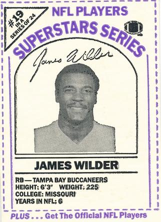 1986 DairyPak NFL Players Superstars Series - Blue Letters #19 James Wilder Front