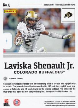 2020 Panini Chronicles Draft Picks #6 Laviska Shenault Jr. Back
