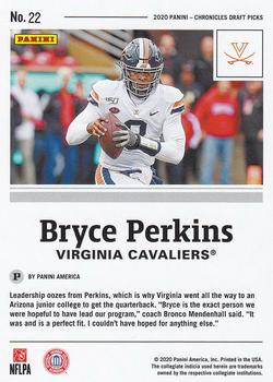2020 Panini Chronicles Draft Picks #22 Bryce Perkins Back