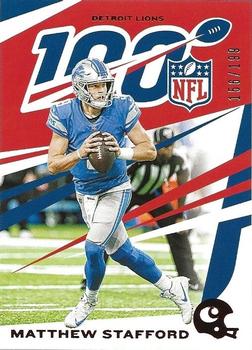 2019 Panini Chronicles - NFL 100 Red #33 Matthew Stafford Front
