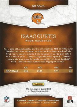 2019 Panini Chronicles - Signature Series Blue #SS25 Isaac Curtis Back