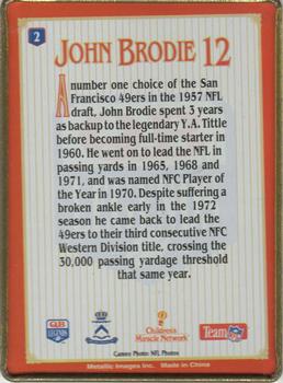 1993 Metallic Images QB Legends #2 John Brodie Back