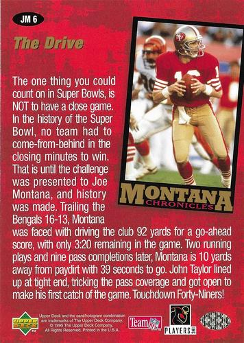 1995 Collector's Choice - Montana Chronicles 5x7 #JM6 Joe Montana Back