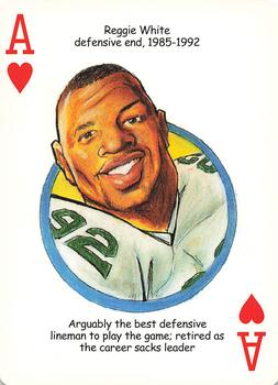 2005 Hero Decks Philadelphia Eagles Football Heroes Playing Cards #A♥ Reggie White Front