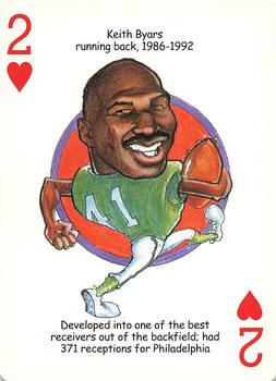 2005 Hero Decks Philadelphia Eagles Football Heroes Playing Cards #2♥ Keith Byars Front