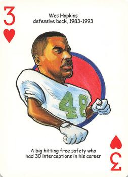 2005 Hero Decks Philadelphia Eagles Football Heroes Playing Cards #3♥ Wes Hopkins Front