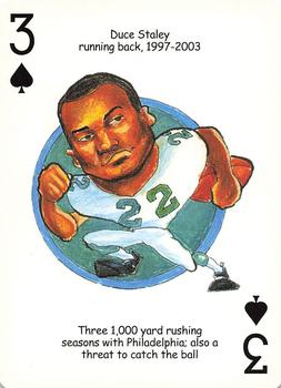 2005 Hero Decks Philadelphia Eagles Football Heroes Playing Cards #3♠ Duce Staley Front