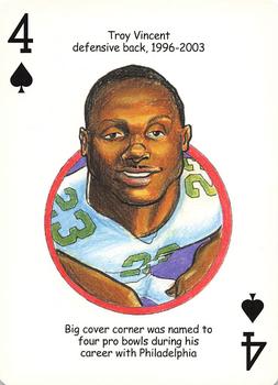 2005 Hero Decks Philadelphia Eagles Football Heroes Playing Cards #4♠ Troy Vincent Front