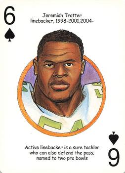 2005 Hero Decks Philadelphia Eagles Football Heroes Playing Cards #6♠ Jeremiah Trotter Front