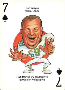 2005 Hero Decks Philadelphia Eagles Football Heroes Playing Cards #7♠ Jon Runyan Front