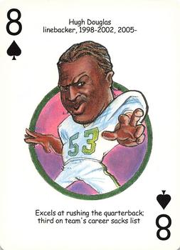 2005 Hero Decks Philadelphia Eagles Football Heroes Playing Cards #8♠ Hugh Douglas Front