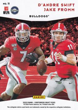 2020 Panini Contenders Draft Picks - Collegiate Connections #11 D'Andre Swift / Jake Fromm Back