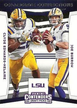 2020 Panini Contenders Draft Picks - Collegiate Connections #17 Clyde Edwards-Helaire / Joe Burrow Front