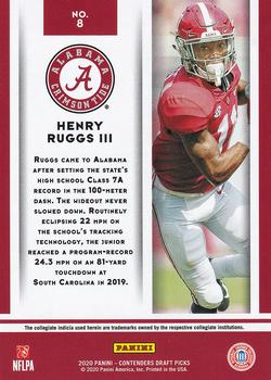 2020 Panini Contenders Draft Picks - Game Day Ticket #8 Henry Ruggs III Back