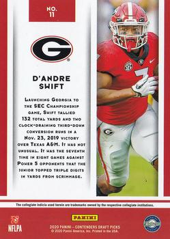 2020 Panini Contenders Draft Picks - Game Day Ticket #11 D'Andre Swift Back