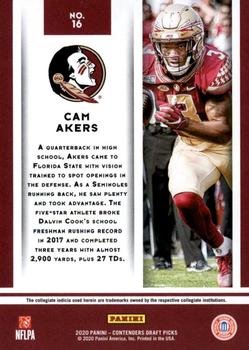 2020 Panini Contenders Draft Picks - Game Day Ticket #16 Cam Akers Back