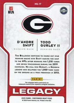2020 Panini Contenders Draft Picks - Legacy #17 D'Andre Swift / Todd Gurley II Back
