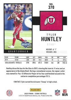 2020 Score - Black #370 Tyler Huntley Back