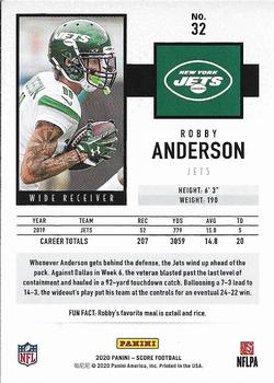 2020 Score - Gold #32 Robby Anderson Back