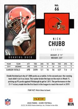 2020 Score - Gold #66 Nick Chubb Back