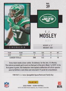 2020 Score - Red #39 C.J. Mosley Back