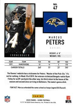 2020 Score - Red #47 Marcus Peters Back