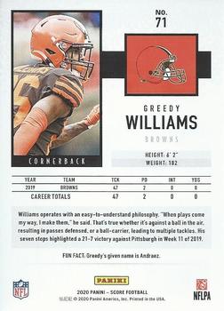 2020 Score - Red #71 Greedy Williams Back