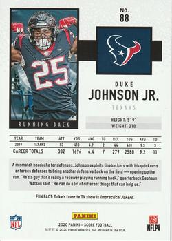 2020 Score - Red #88 Duke Johnson Jr. Back