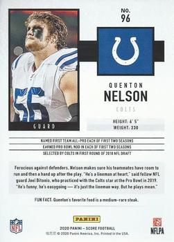 2020 Score - Red #96 Quenton Nelson Back