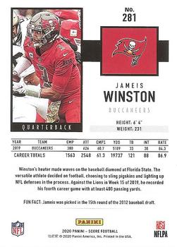 2020 Score - Red #281 Jameis Winston Back