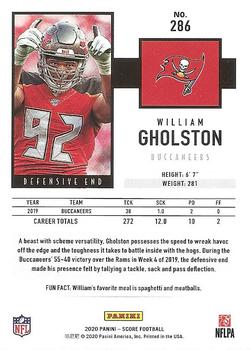 2020 Score - Red #286 William Gholston Back