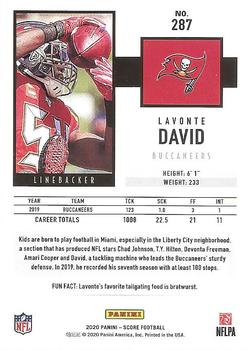 2020 Score - Red #287 Lavonte David Back