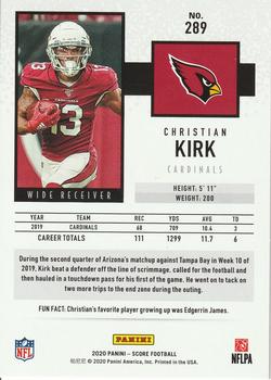 2020 Score - Red #289 Christian Kirk Back