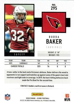 2020 Score - Red #295 Budda Baker Back