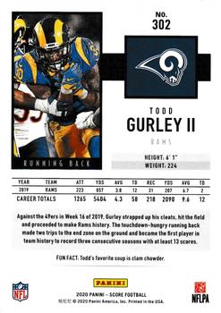 2020 Score - Red #302 Todd Gurley II Back