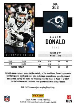 2020 Score - Red #303 Aaron Donald Back