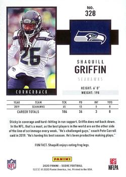 2020 Score - Red #328 Shaquill Griffin Back