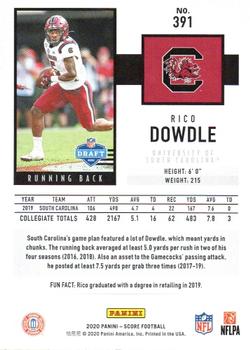 2020 Score - Red #391 Rico Dowdle Back