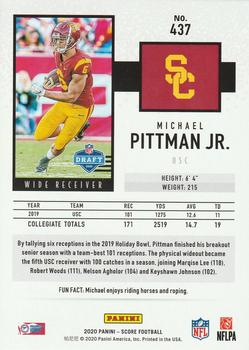 2020 Score - Red #437 Michael Pittman Jr. Back