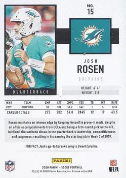 2020 Score - Scorecard #15 Josh Rosen Back