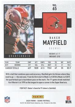 2020 Score - Scorecard #65 Baker Mayfield Back