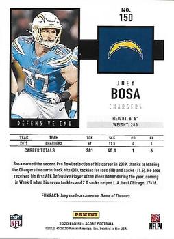 2020 Score - Scorecard #150 Joey Bosa Back